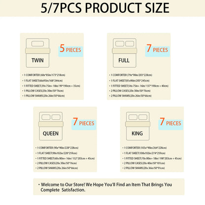 5-PC/7-PCS Comforter Set -  Bed in a Bag