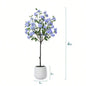 Blue Snowflake Tree with Oval White Pot