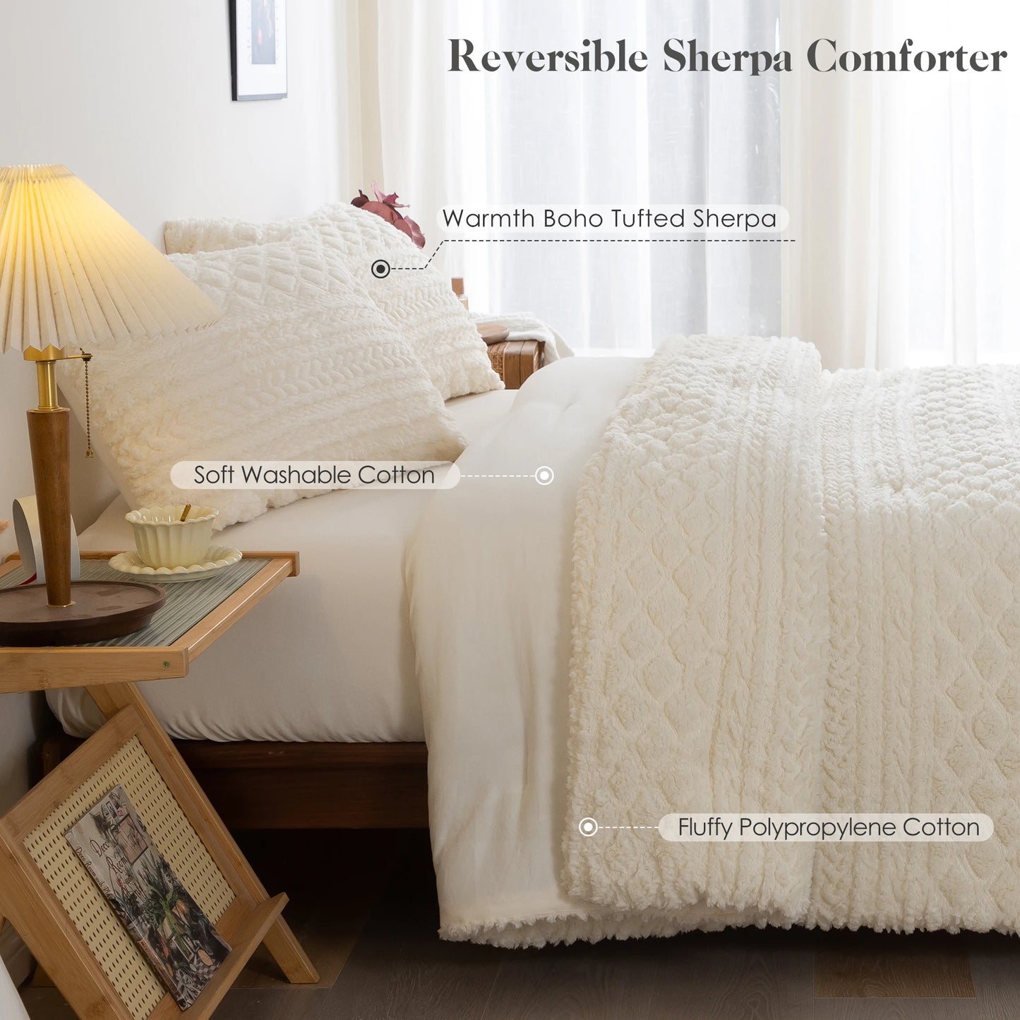 Plush Fleece Sherpa Cotton Comforter Set