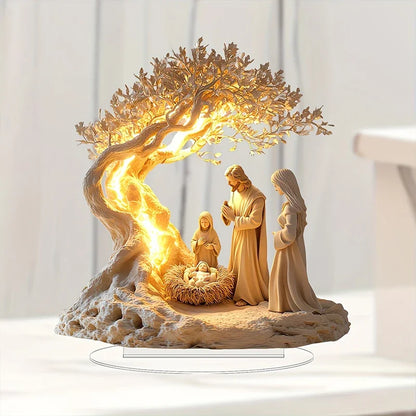 1Pc 2D Nativity Scene Figurine Tabletop Decor