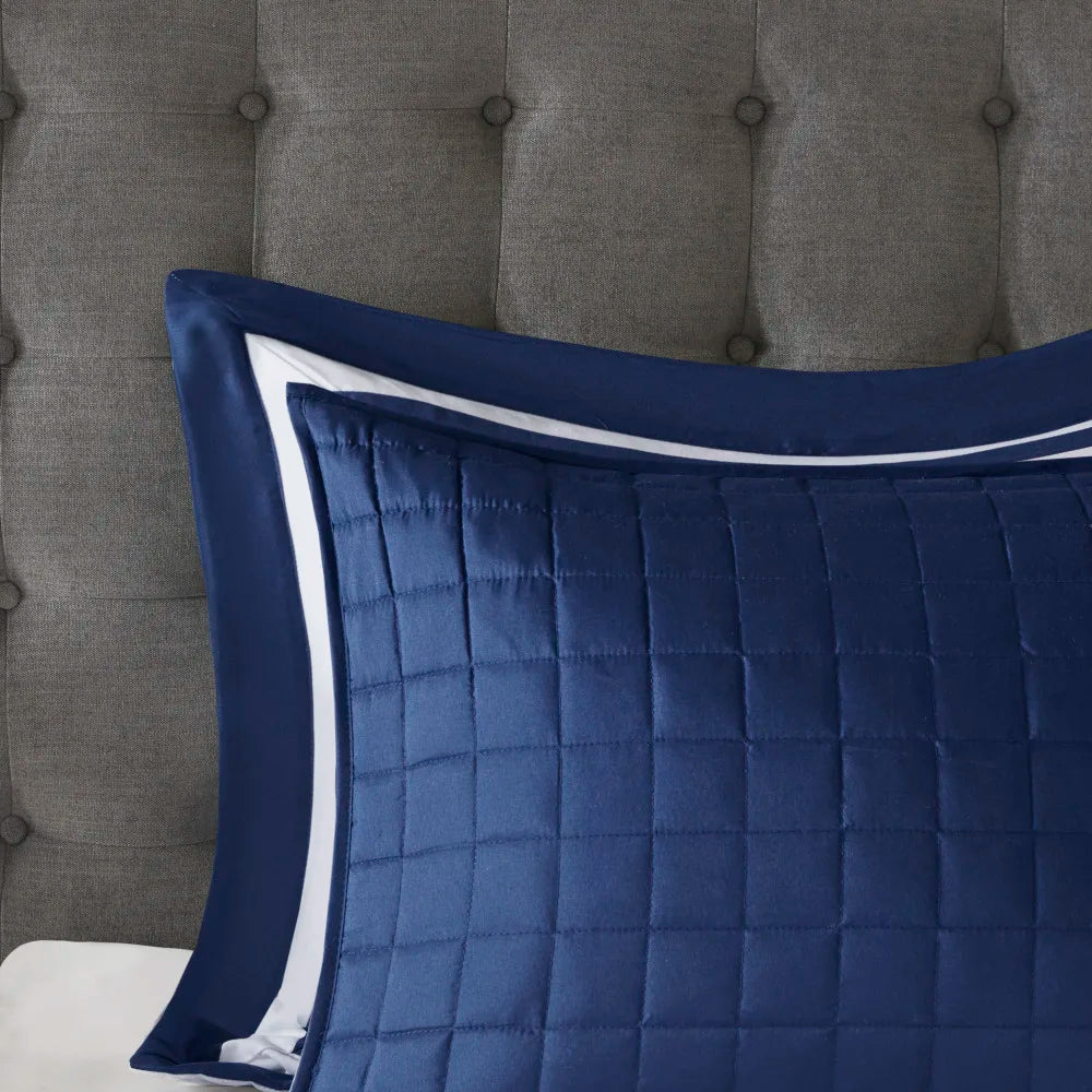 8 Piece Comforter Set Collection Navy Full/Queen