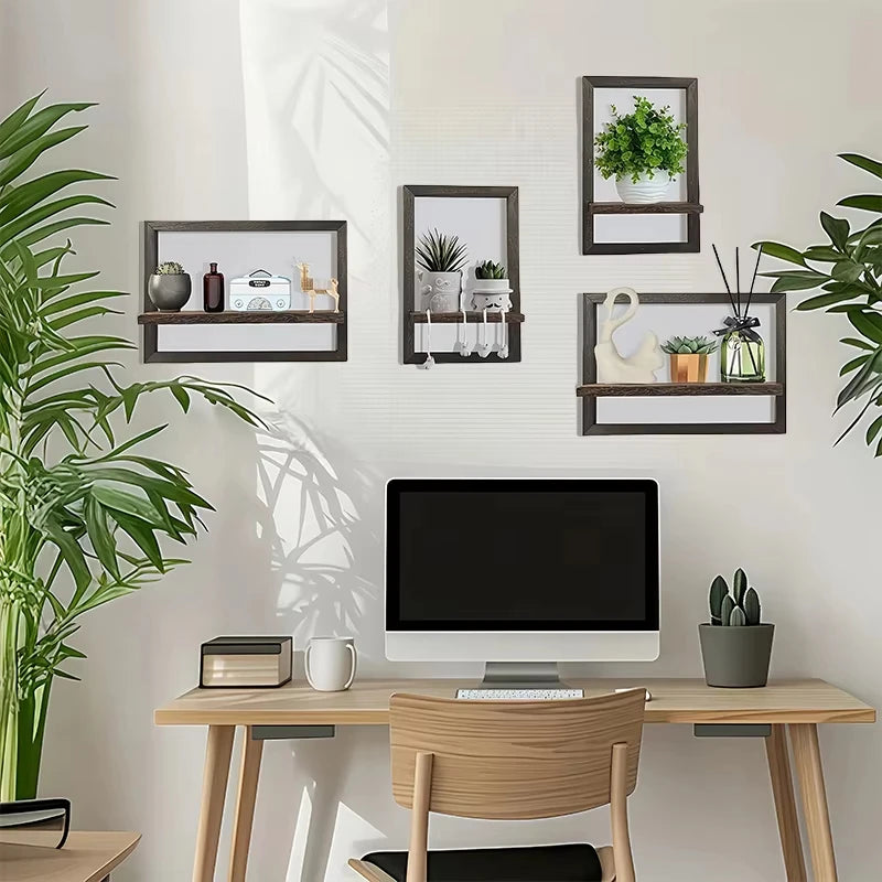 4pcs floating shelves, 15.78/8.18in long