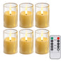 Flickering Flameless LED Pillar Candle Lights Embedded Star String