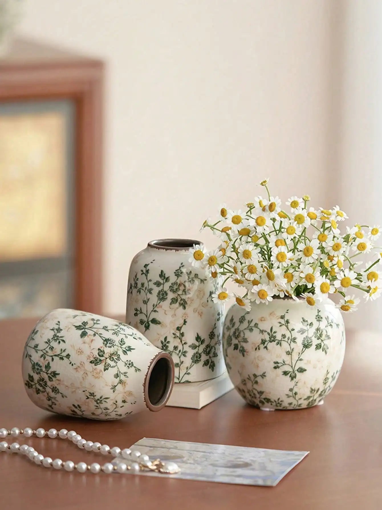 Ice Crackle Ceramic Vase Handmade