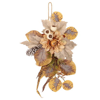 Pumpkin Maple Leaves Door Hanger for Home Holiday Fall Party Decor