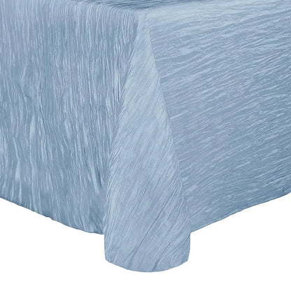 Crinkle Taffeta - Delano 120-Inch Round Tablecloth Ice Blue