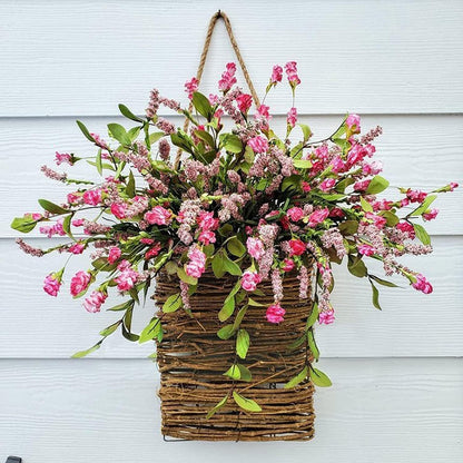 Wildflowers Door Hanging Basket Wreath
