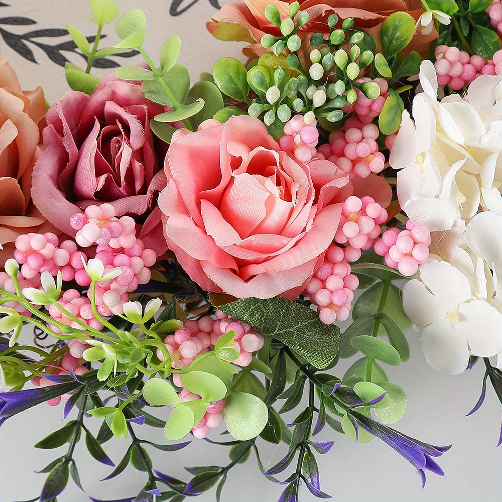 Welcome Sign Wreath for Front Door, 17.7"